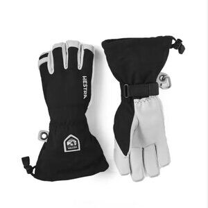 NEW with Tags HESTRA Army Leather Heli Ski Gloves Black 7 S Small